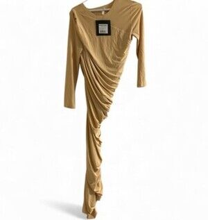 Norma Kamali Asymmetrical Dress Color Con Leche Size Small Summer Wedding Dress